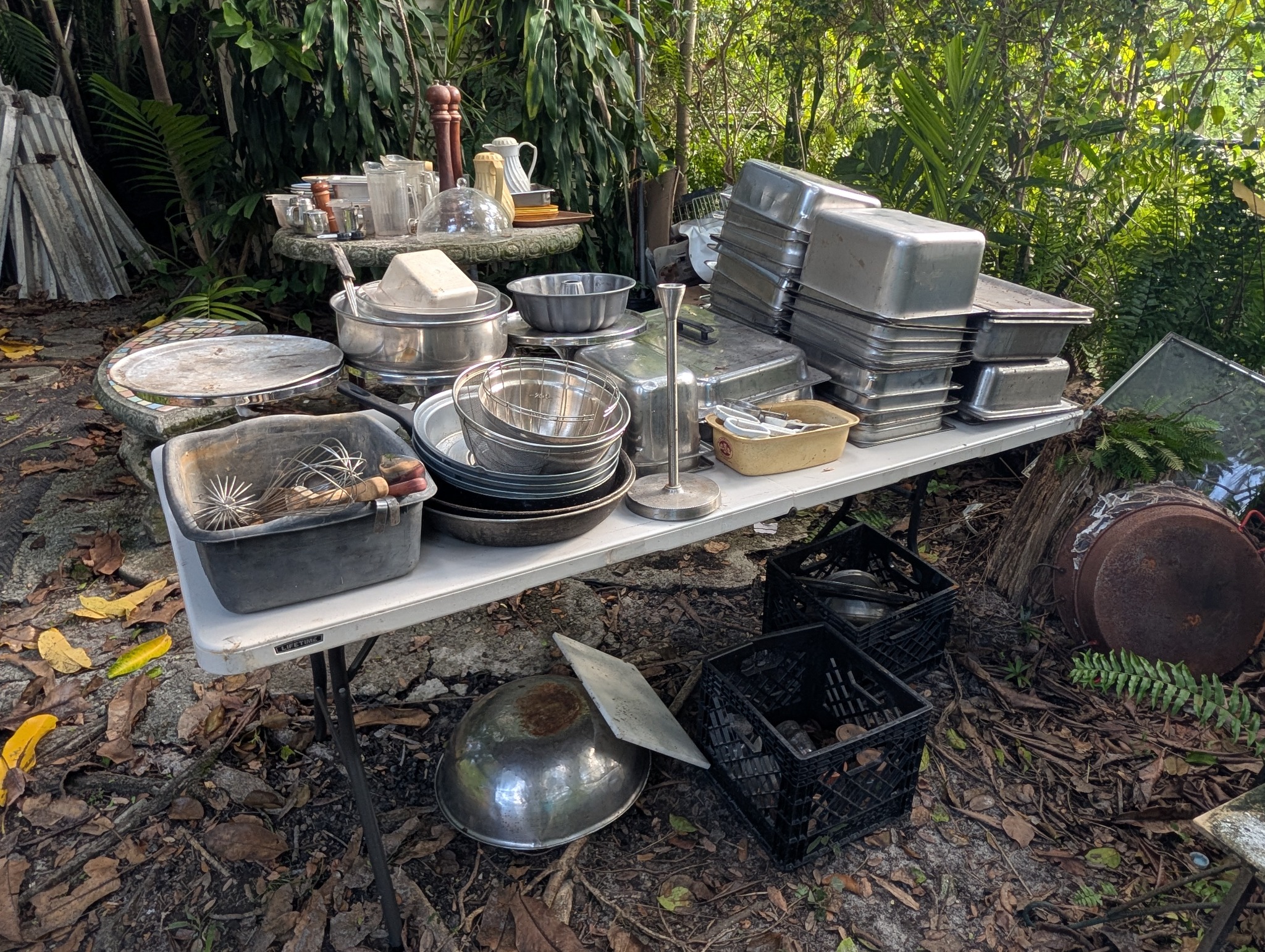 Restaurant cookware, food pans, mixing bowls, and utensils